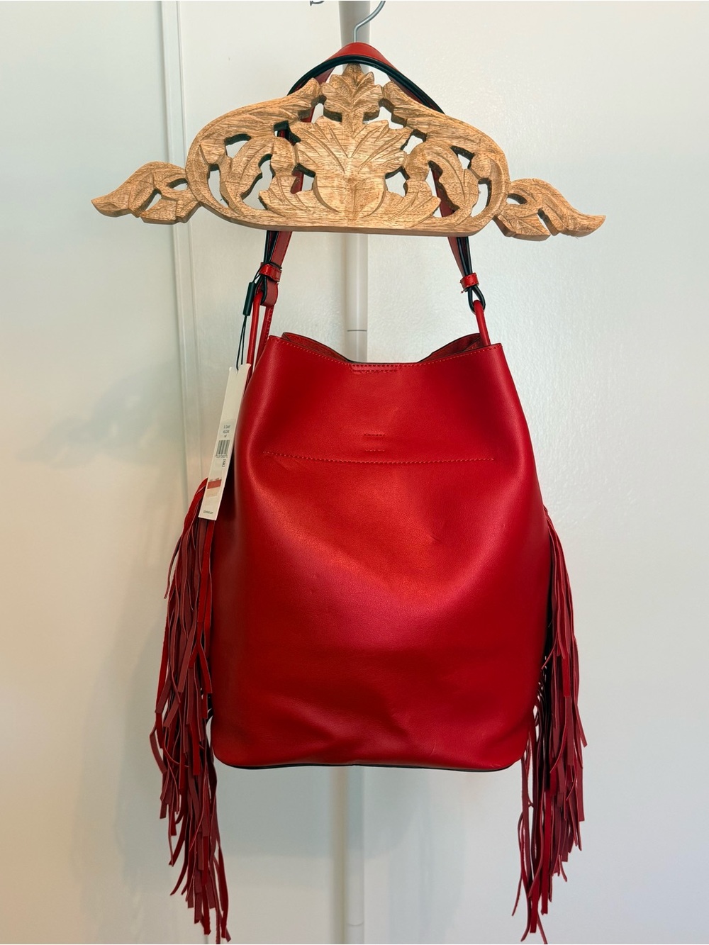 Calvin Klein Red Fringe Purse